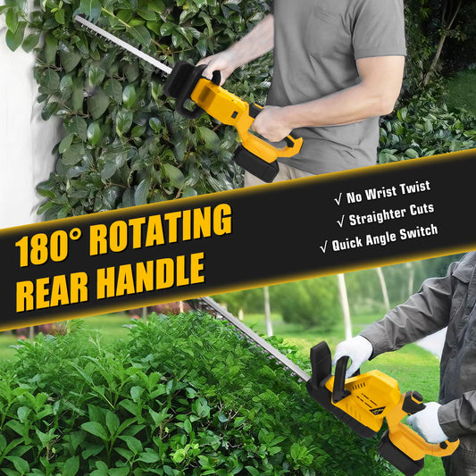 Home Garden Co - Cordless Brushless Hedge Trimmer 3000 RPM for DeWalt 20V Batteries