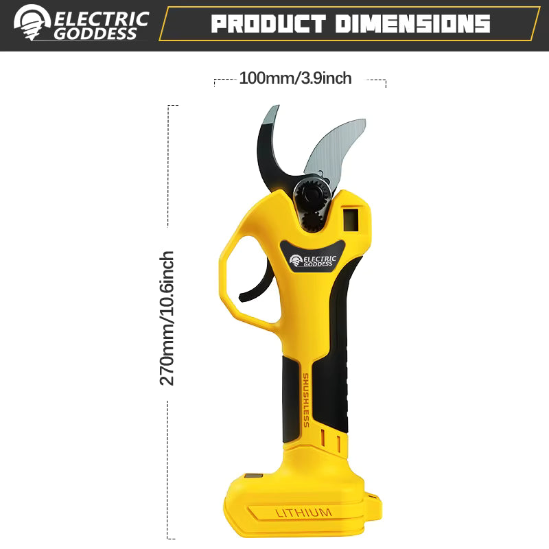 Home Garden co - Brushless Electric Pruning Shears 30mm – Electric Garden Scissor Compatible with DeWalt 20V Battery